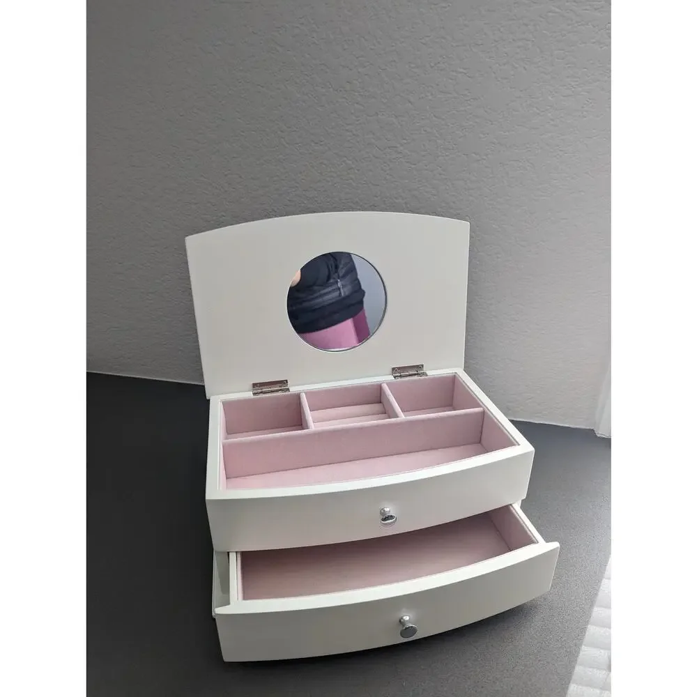 Reed‎ & Barton Jewelry Box Women's Girl's White Pink Quality Handcraft Excellent